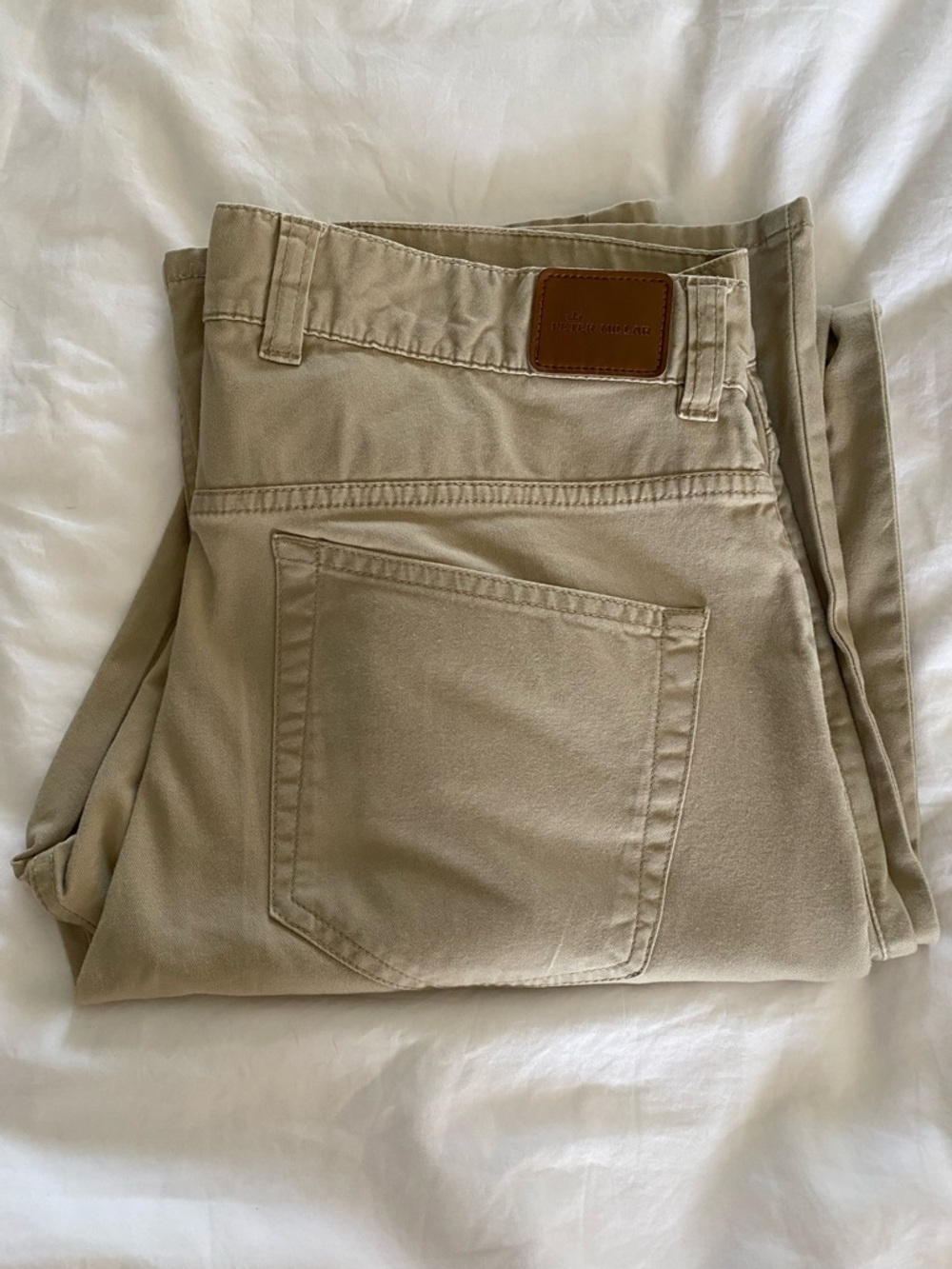 Peter Millar Tan Cotton Chinos with Crown Button